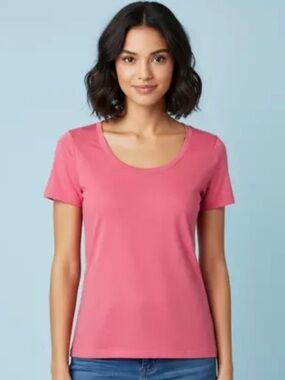 Mossimo Supply Co. Women's Bright Pink Short Sleeve Tee